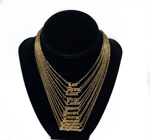 Gold Stainless Zodiac Necklace